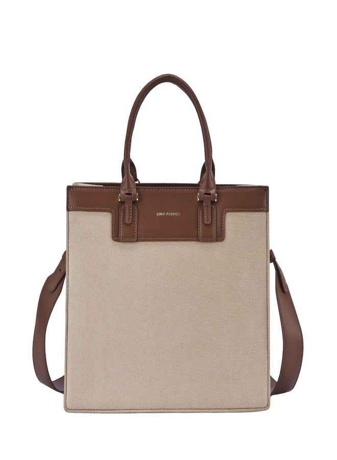 Lino Perros Monroe Luxe Beige Satchel Bag - Image 1